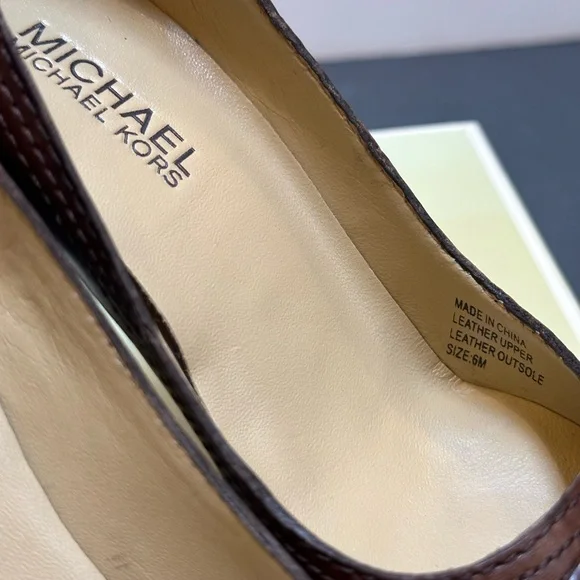 Michael Kors "Harness Open Toe" Chocolate Heels - Picture 9 of 12